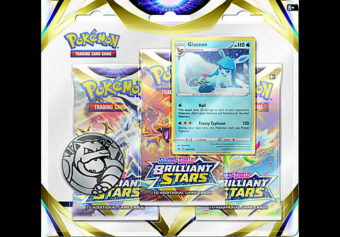 Pokémon Sword & Shield Brilliant Stars – Glaceon - 3x Sleeved Boosterpack