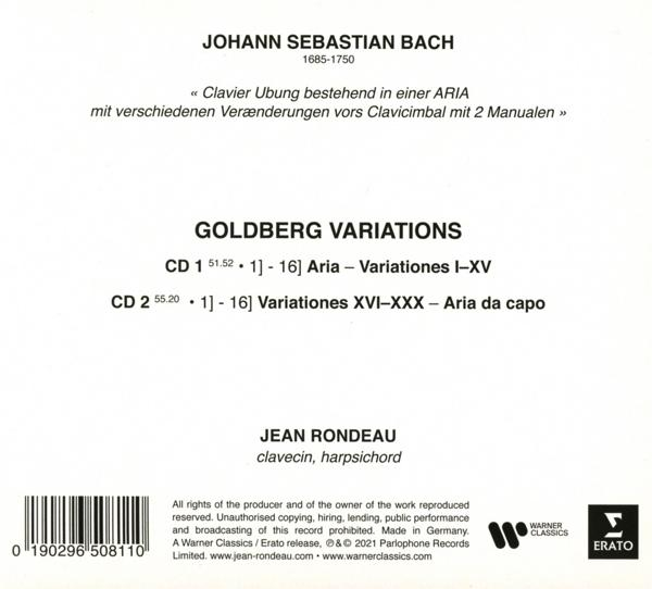 CD-Cover mit Text über Goldberg-Variationen von Bach.
