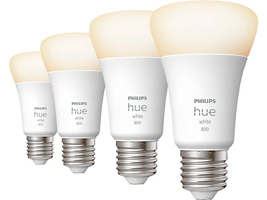 PHILIPS HUE White 4er Pack E27 - LED Lampe (Weiss)