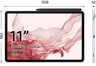 SAMSUNG Galaxy Tab S8 Wi-Fi, inklusive S-Pen, Tablet, 128 GB, 11 Zoll, Pink Gold