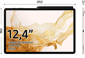 SAMSUNG Galaxy Tab S8+ 5G, inklusive S-Pen, Tablet, 256 GB, 12,4 Zoll, Graphite