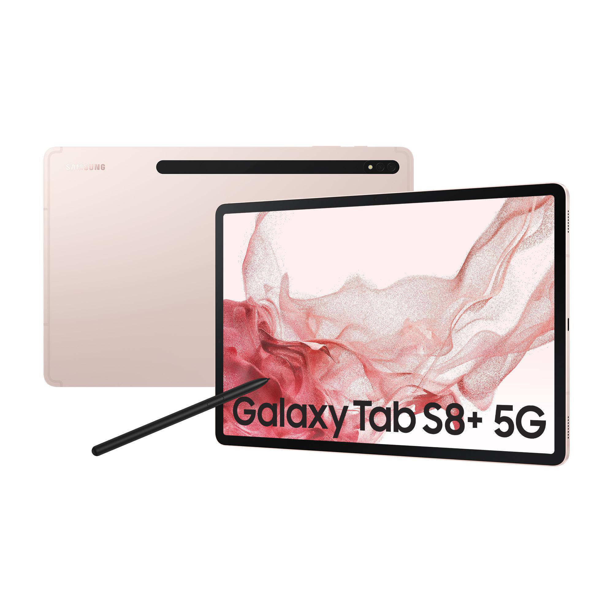 SAMSUNG Galaxy Tab S8+ 5G, inklusive S-Pen, Tablet, 256 GB, 12,4 Zoll, Pink Gold