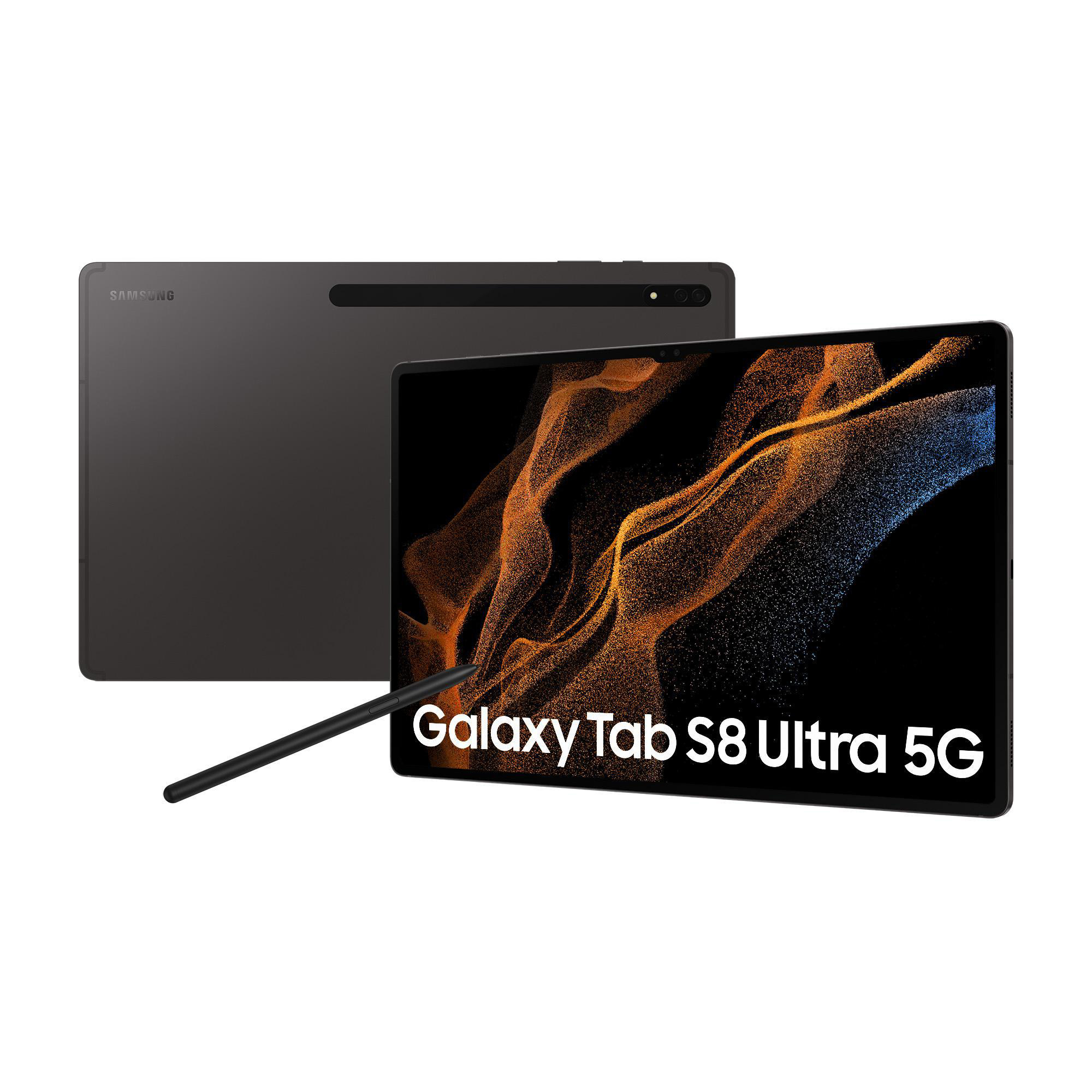 SAMSUNG Galaxy Tab S8 Ultra 5G, inklusive S-Pen, Tablet, 256 GB, 14,6 Zoll, Graphite