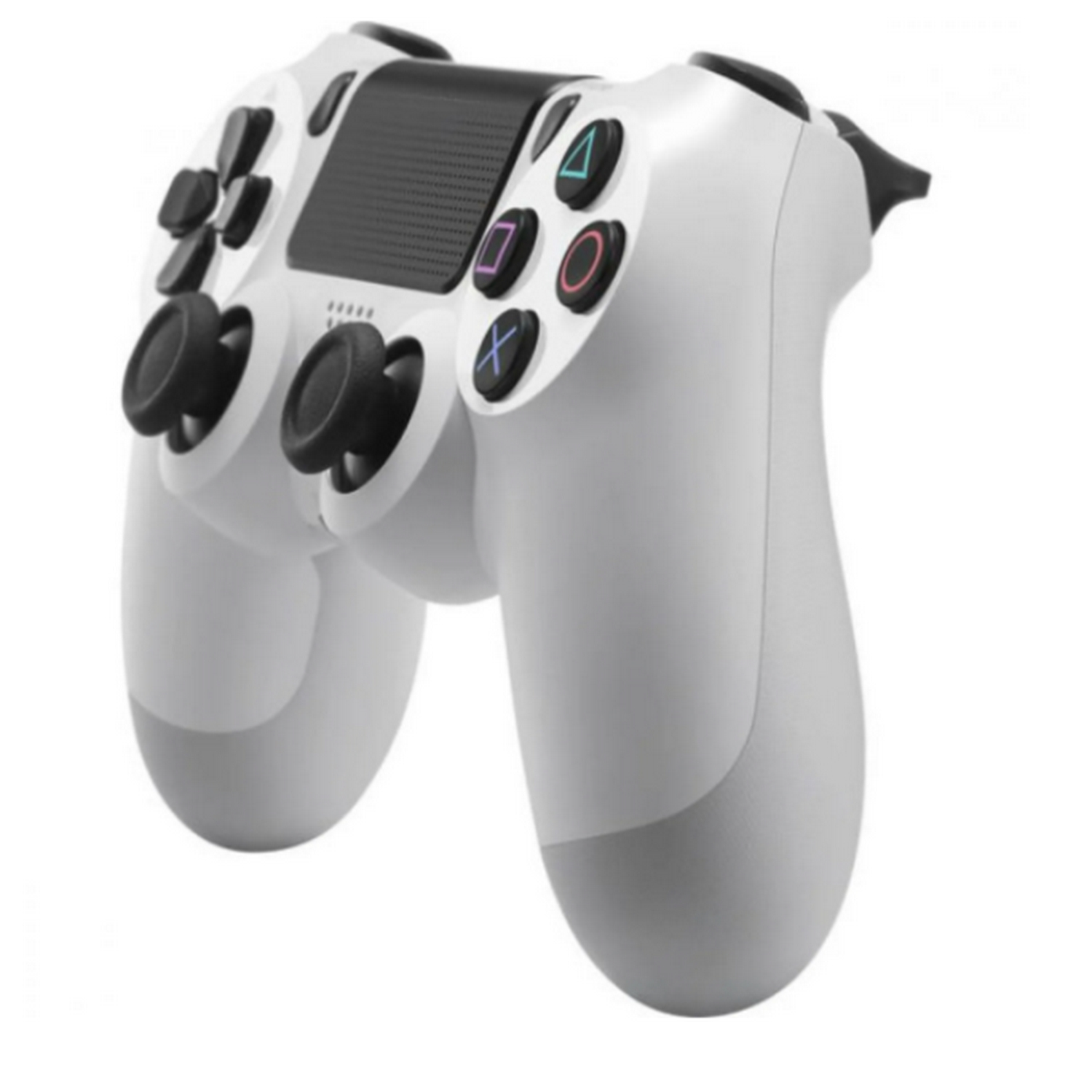 Mando blanco de Playstation 4, botones visibles.