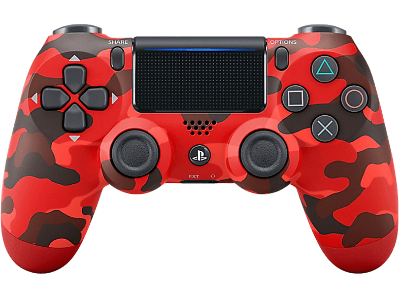 Mando Sony PS4 DualShock 4 V2, Inalámbrico, Panel táctil, Rojo camuflaje
