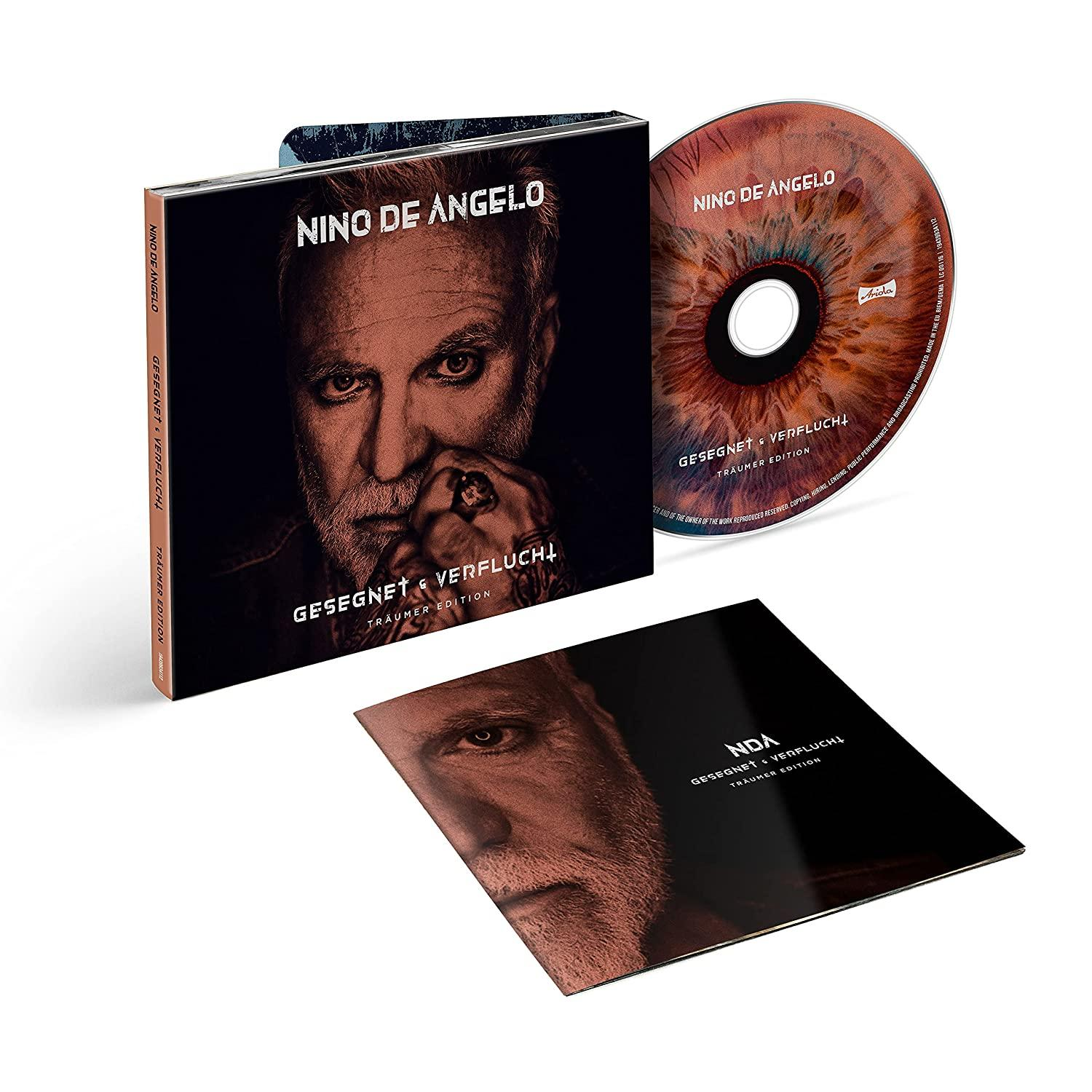 CD-Albumcover und CD mit einem Bild von Nino De Angelo. Schwarz-Weiß-Foto.