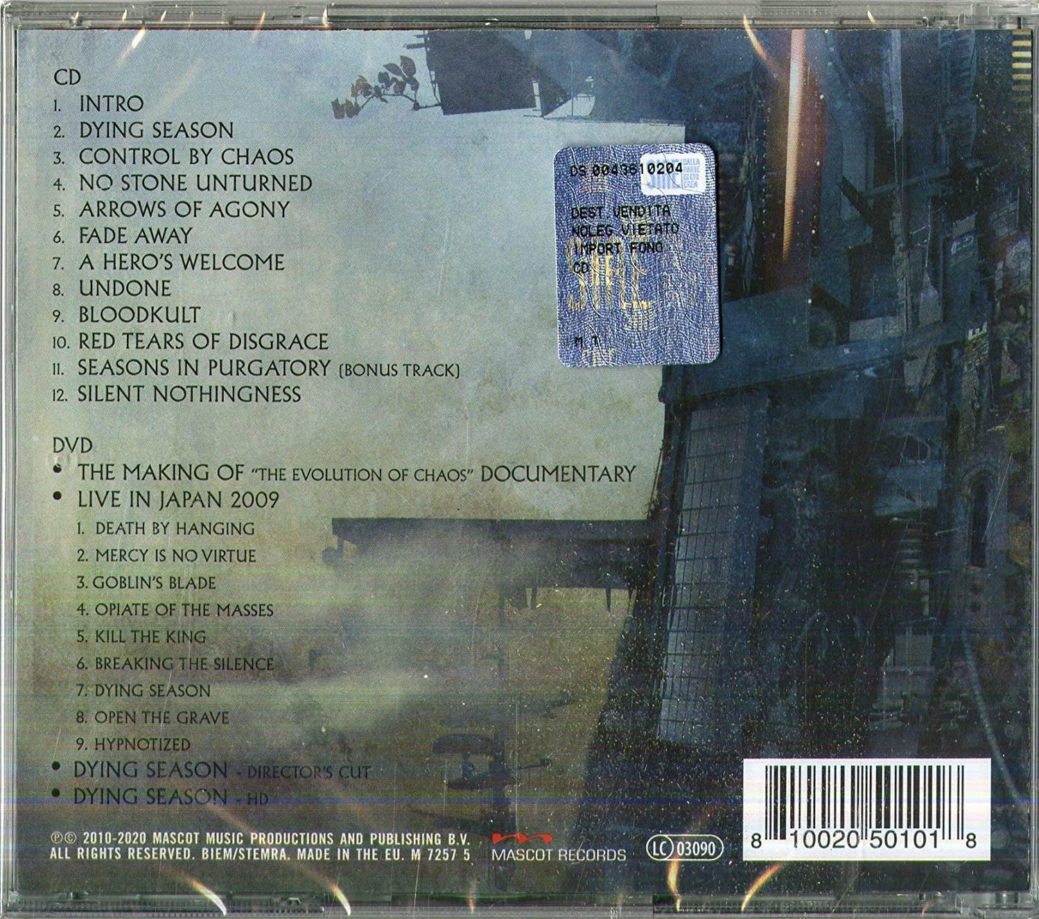 CD-Cover mit Titelliste. Text und Logo der Musikband.