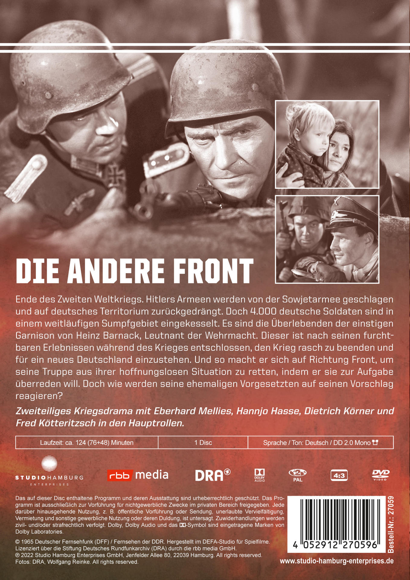 DVD-Cover eines Kriegsfilms in deutscher Sprache.