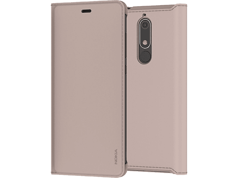 Nokia Slim Flip Case Voor Nokia 5.1 Beige