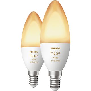 PHILIPS HUE White Ambiance pack de 2 E14 - Lampe LED (Blanc)