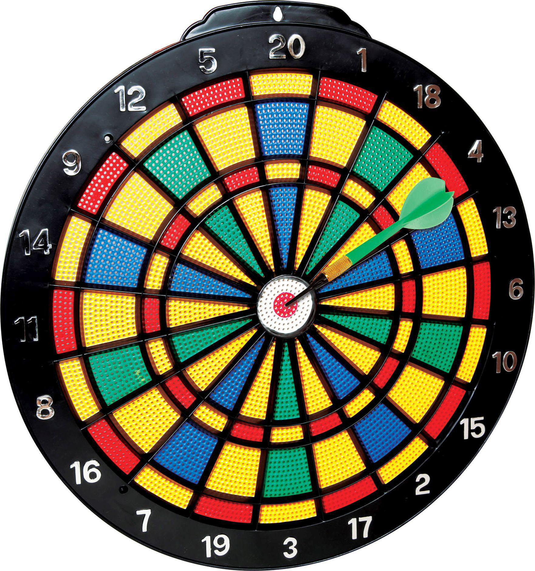 NEWSPORTS 72108922 NSP Safety Dartboard 6 Spielzeugdartboard Rot/Schwarz inkl. Pfeilen