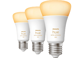 PHILIPS HUE White Ambiance confezione da 3 E27 - Lampada LED (Bianco)