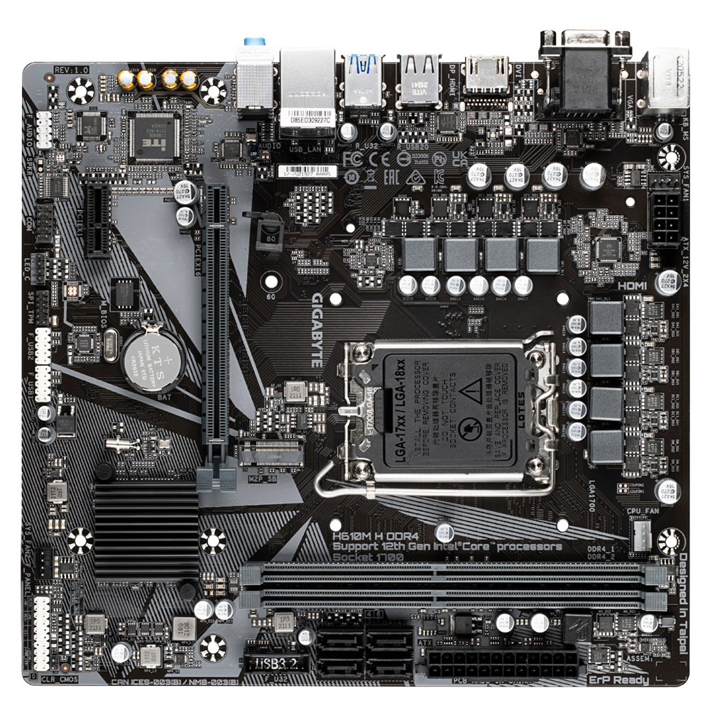 GIGABYTE H610M H DDR4 Mainboard Mehrfarbig