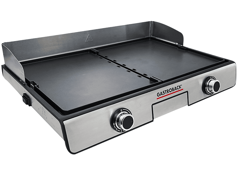 GASTROBACK 42524 Plancha & BBQ Design Elektrogrill, Silber/Schwarz (2000 Watt)