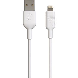 Cable USB - muvit MCUSC0020, USB, Lightning, Para Apple, 0.2 m, Blanco