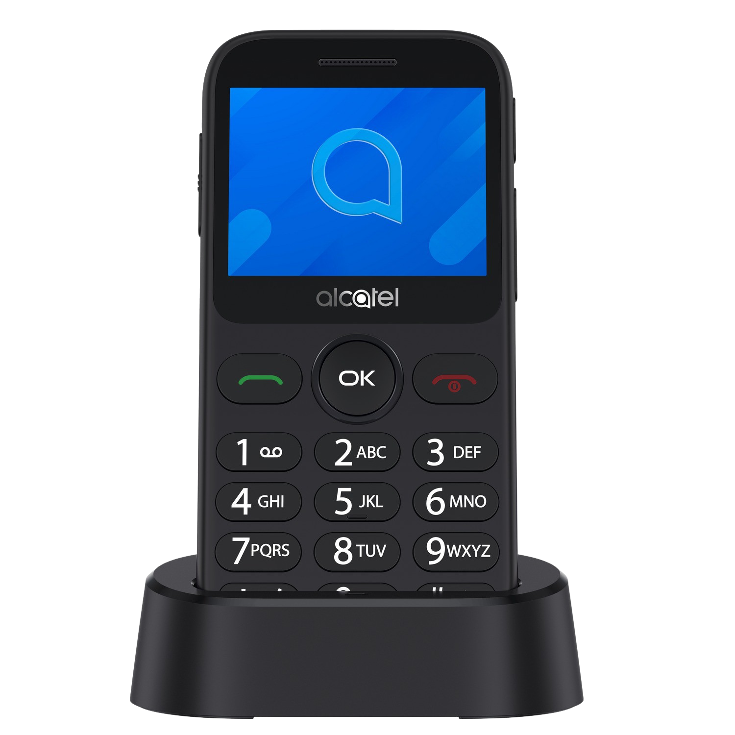 Móvil - Alcatel 2020, Para mayores, Gris metálico, 970mAh, 16 MB ROM, 4MB RAM, 2.4" QVGA, MTK6261A, Nucleus