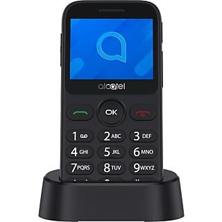 Móvil - Alcatel 2020, Para mayores, Plata metálico, 16 MB ROM, 4MB RAM, 2.4" QVGA, MTK6261A, 970 mAh, Nucleus