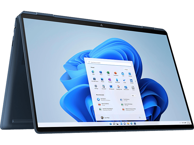 HP Spectre 512 Intel® GB x360 SSD, mit Core™ Iris RAM, GB Intel 16 Display, Zoll Xe Prozessor, Convertible i7 Blau Grafik, 16-f0374ng, 16