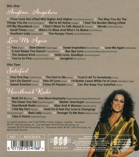 Rita Coolidge - Anytime...Anywhere + Love Me Again + Satisfied - CD