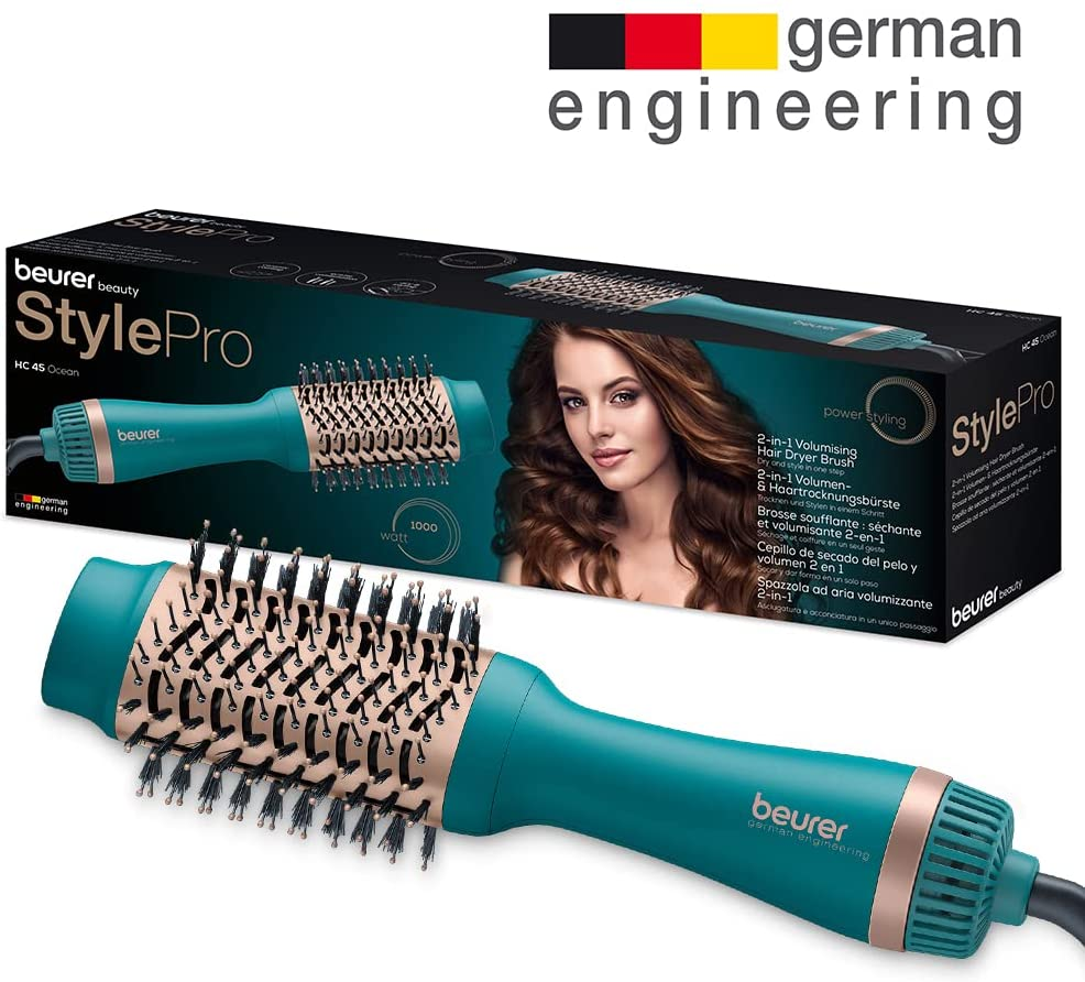 BEURER HC 45 Ocean - 2-in-1 Volumen- & Haartrocknungsbürste (Blau)