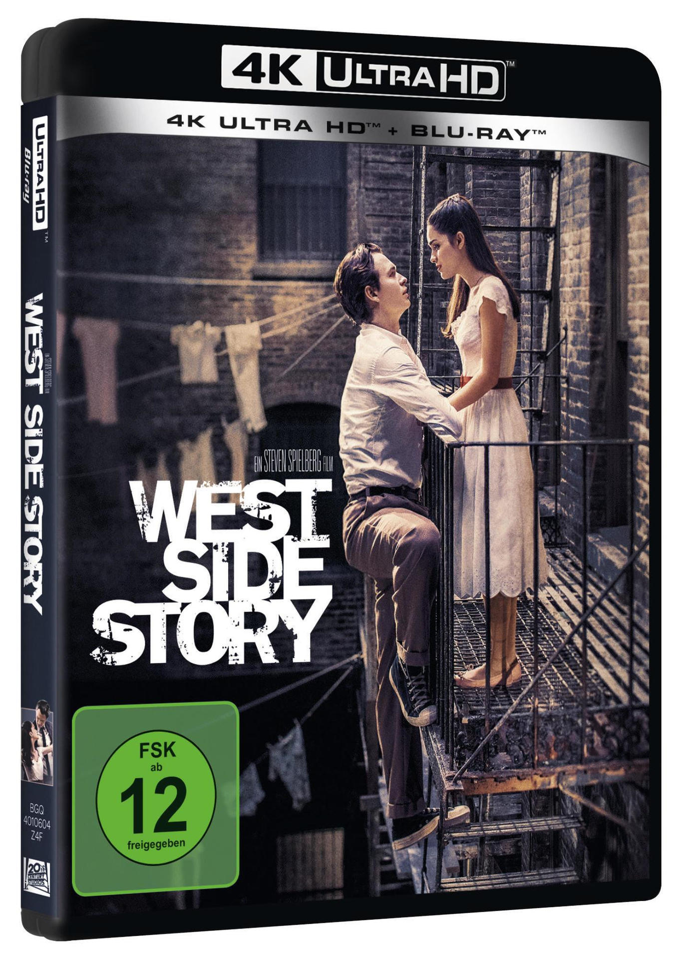 Filmcover für 'West Side Story' auf Blu-ray. Zeigt zwei Personen auf einem Balkon.