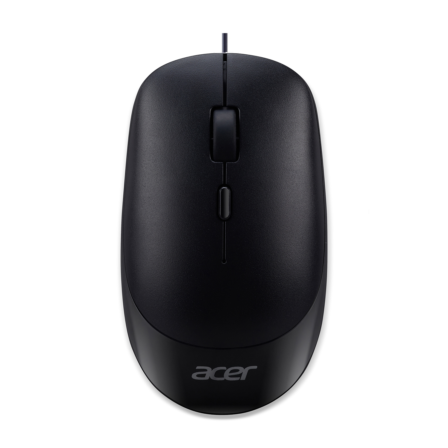 Mouse Acer nero su superficie bianca.