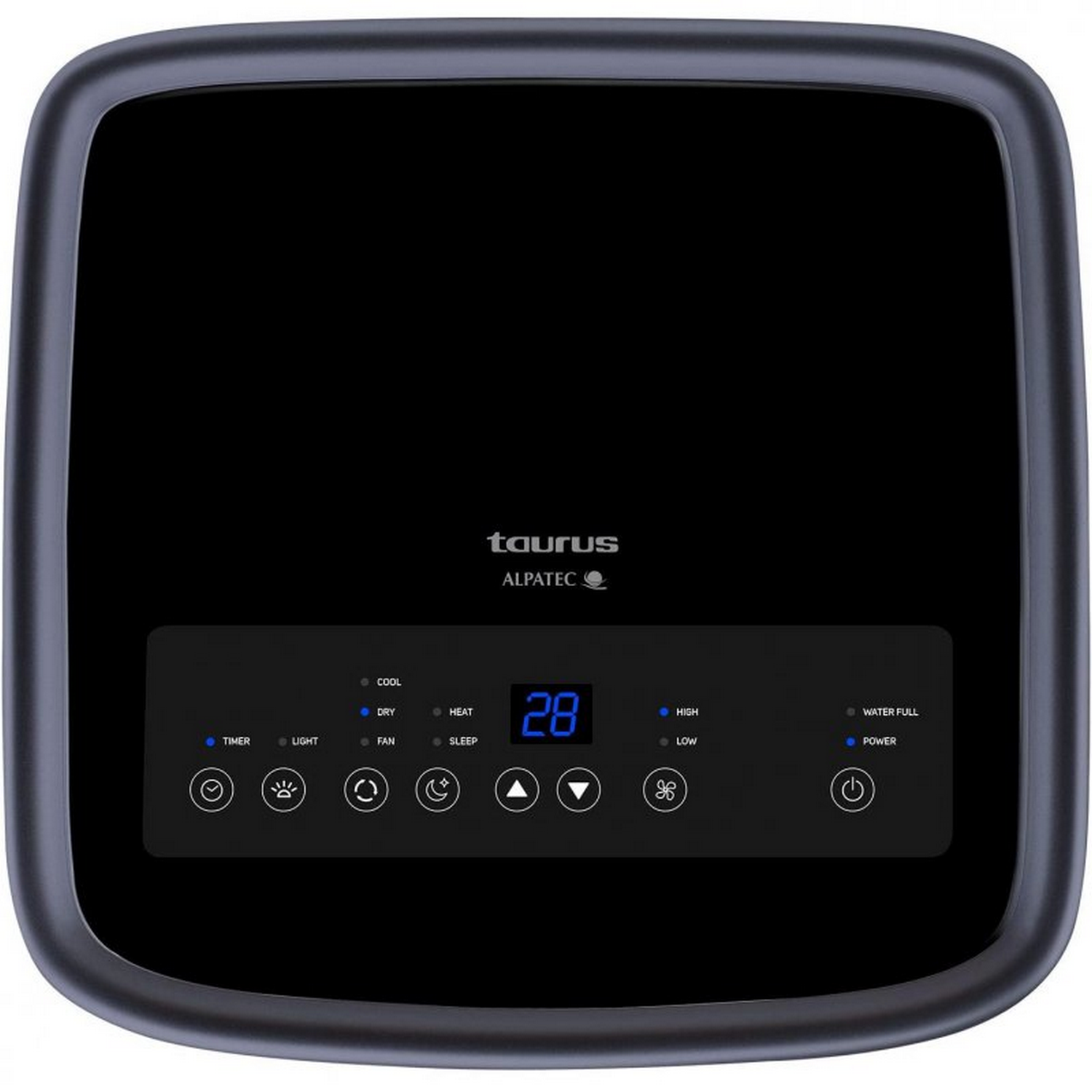 Panel de control de aire acondicionado Taurus negro con pantalla digital 28.
