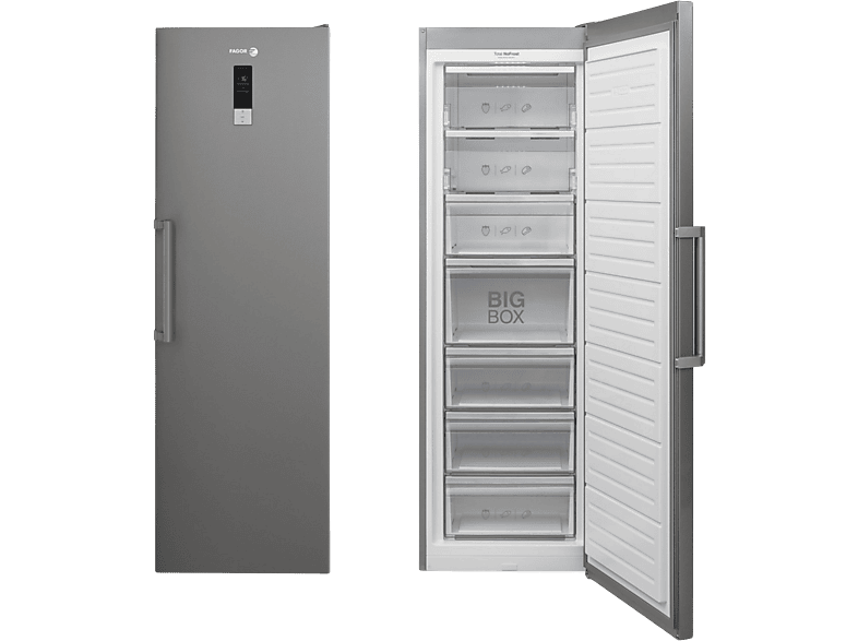REACONDICIONADO Seminuevo Muy bueno Congelador vertical - Fagor 3ZFK-1875X, 280 l, No Frost, Super congelación, 186 cm, Inox
