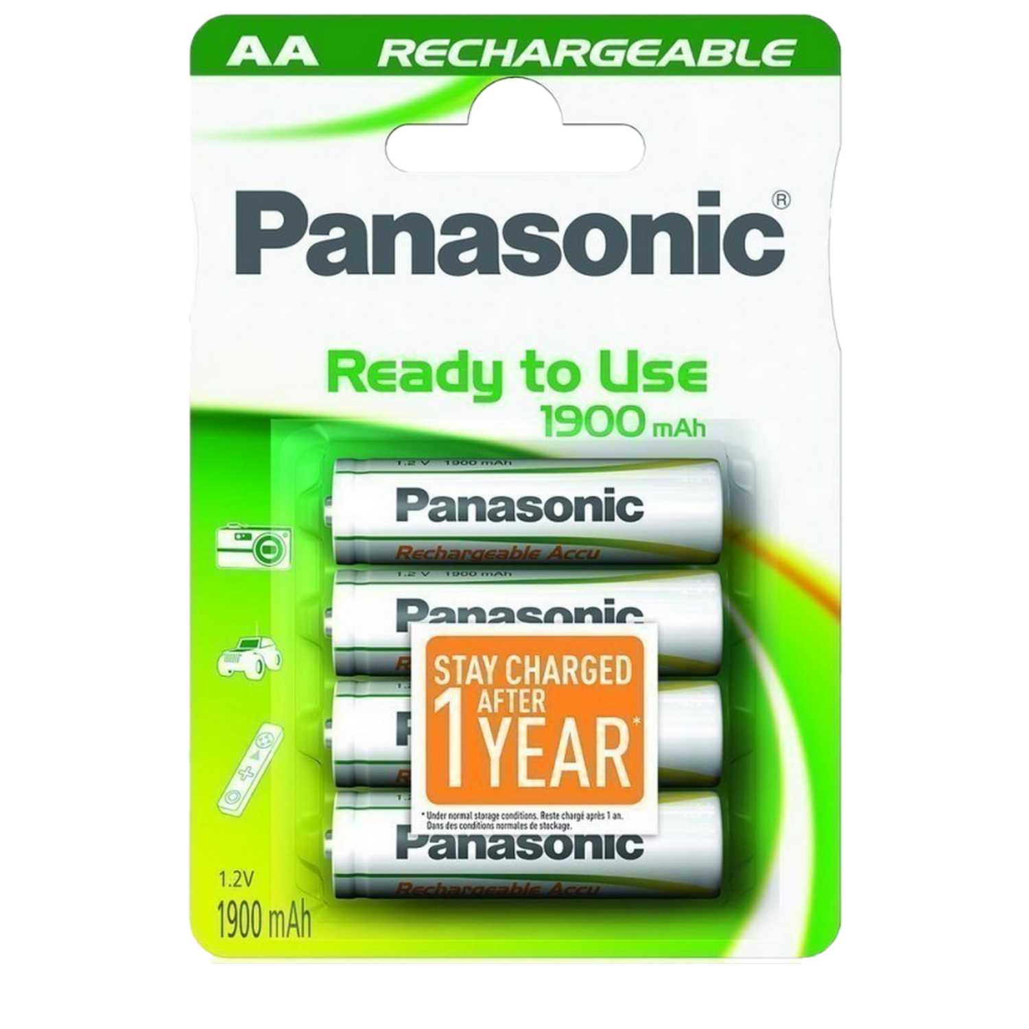 Pila AA - Panasonic Evolta Wentronic, 1900 mAh, NiMH 4-BL, Blanco