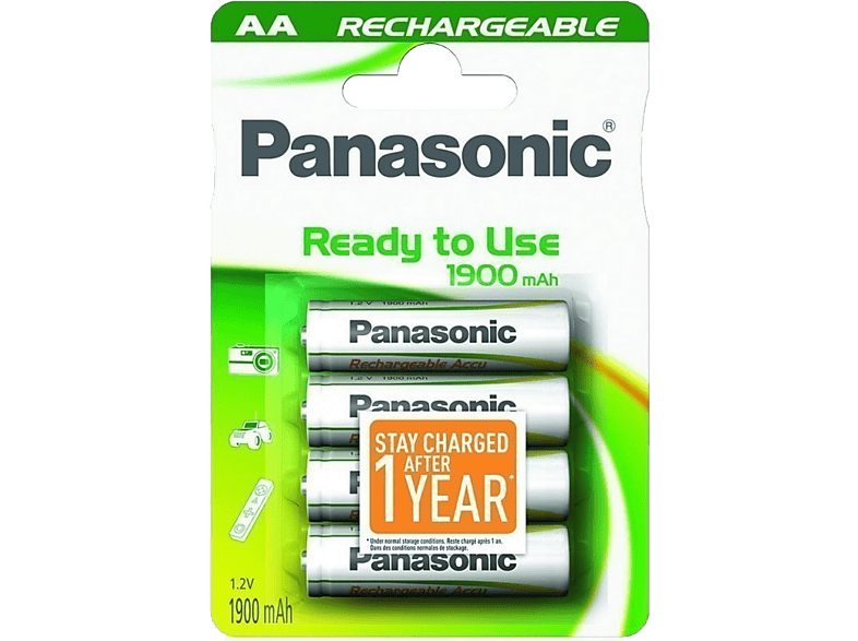 Pilas AA - Panasonic Evolta Wentronic, 1900 mAh, NiMH 4-BL, Blanco