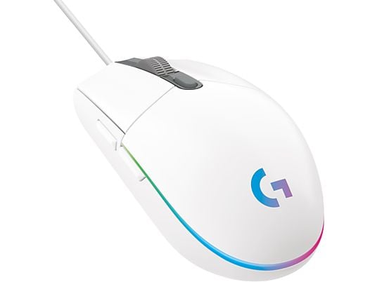 LOGITECH G203 LIGHTSYNC - Mouse Gaming, Cablata, Ottica con LED, 8000 dpi, Bianco