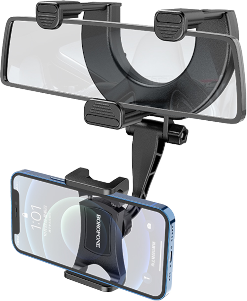 BOROFONE visszapillantó tükörre helyezhető autós mobiltelefon tartó (BH49)