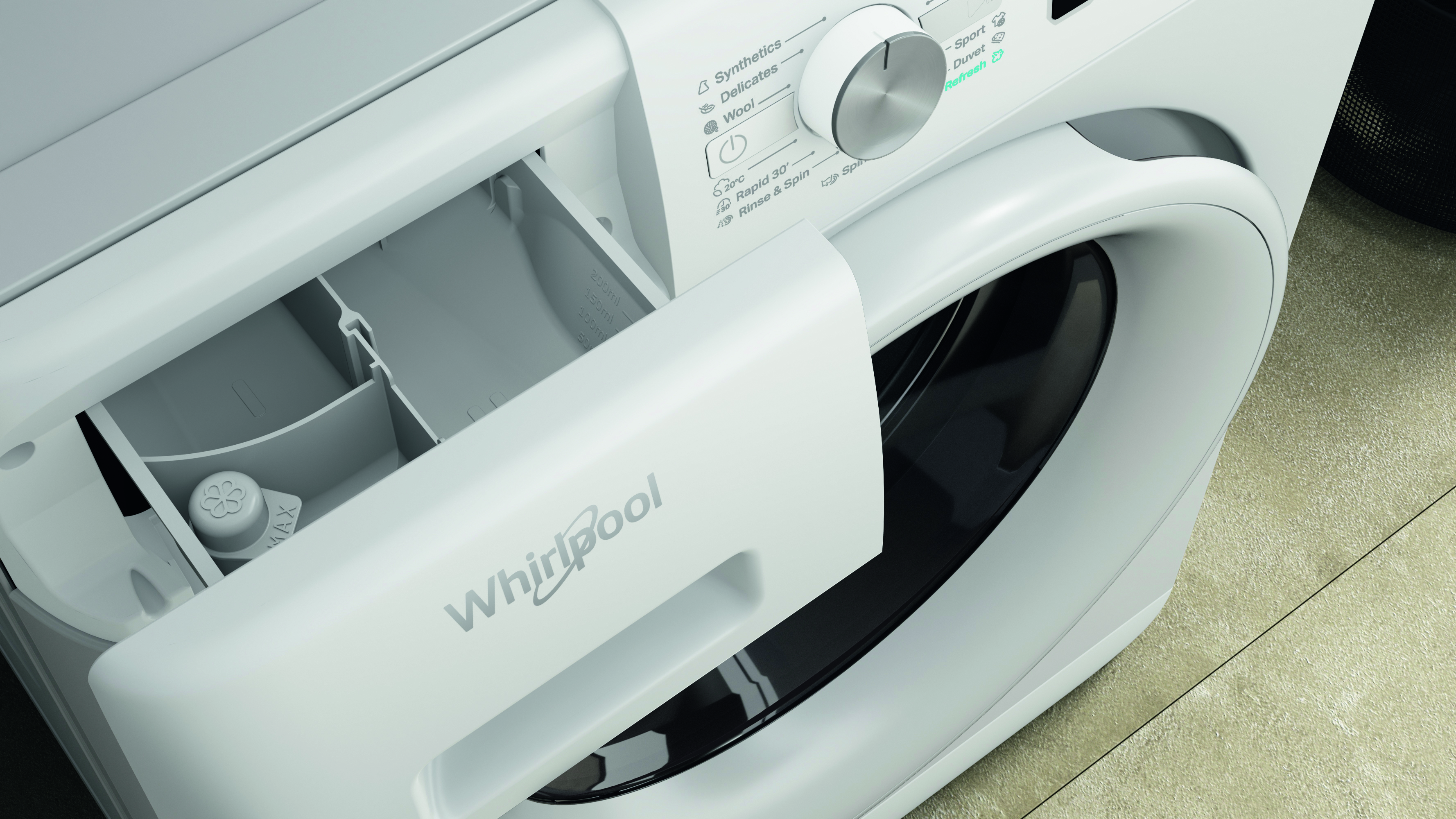 WHIRLPOOL FFB8258WVEE elöltöltős mosógép 8 kg, 1200 f/p, 6. érzék, inverter motor, FreshCare+, Clean+