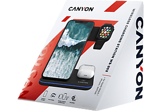 CANYON Outlet WS-303 3 az 1-ben Apple watch, iPhone és AirPods asztali töltő állvány (CNS-WCS303B)