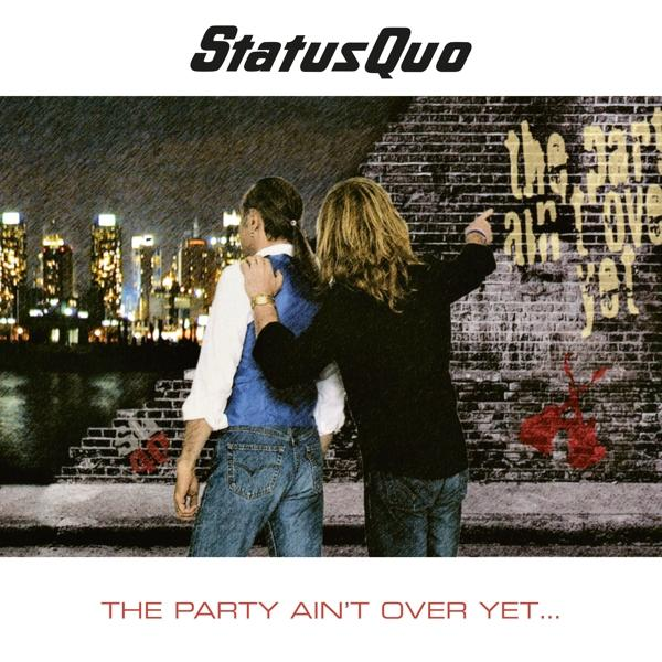A The Party Ain't Over Yet album borítója a Status Quo-tól, két férfi az utcán.