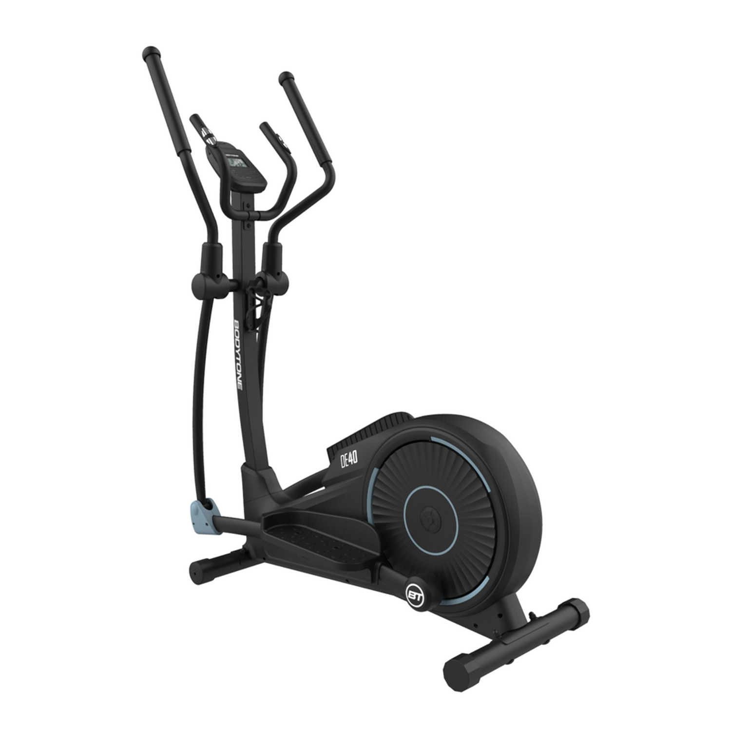 Bicicleta elíptica - Bodytone DE40, Zancada 36 cm, Volante inercia 12 kg, Peso Máx. 150 kg, 32 Niveles Intensidad, LCD, Negro
