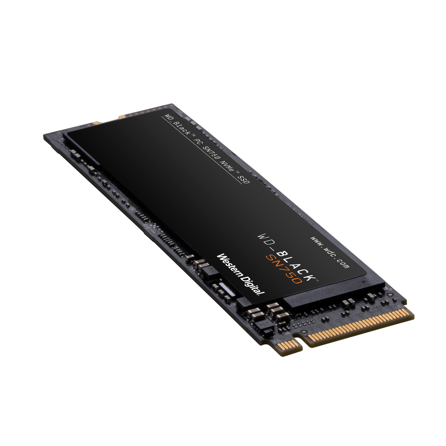Disco duro SSD interno 500 GB - WD_Black SN750 NVMe SSD, Hasta 3430 MB/s lectura, Escritura 2600 MB/s, M.2, Negro