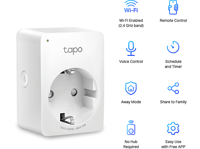 TP-LINK Tapo P100 Akıllı Mini Wi-Fi Soketi (4 Adet) Beyaz_1