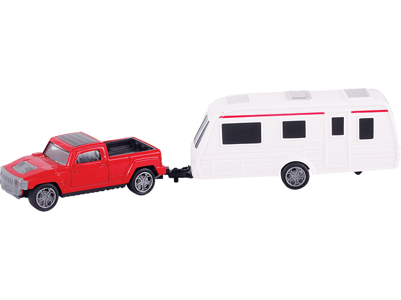SPEEDZONE Speedzone D/C Pickup mit Wohnwagen Spilezeugauto, Rot/Weiß MediaMarkt
