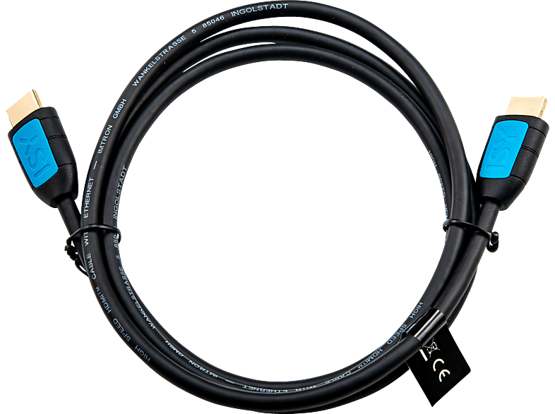 ISY IHD-2000 High-Speed 4K HDMI-Kabel, 2 m, Schwarz/Blau