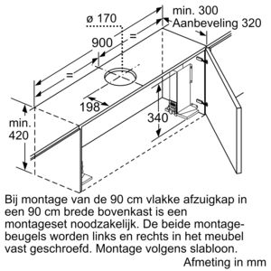 Un schéma avec dimensions pour un meuble de cuisine avec une plaque de cuisson et des portes, en mm.