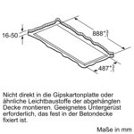 Diagramm mit Abmessungen einer rechteckigen Fliese, Text auf Deutsch.