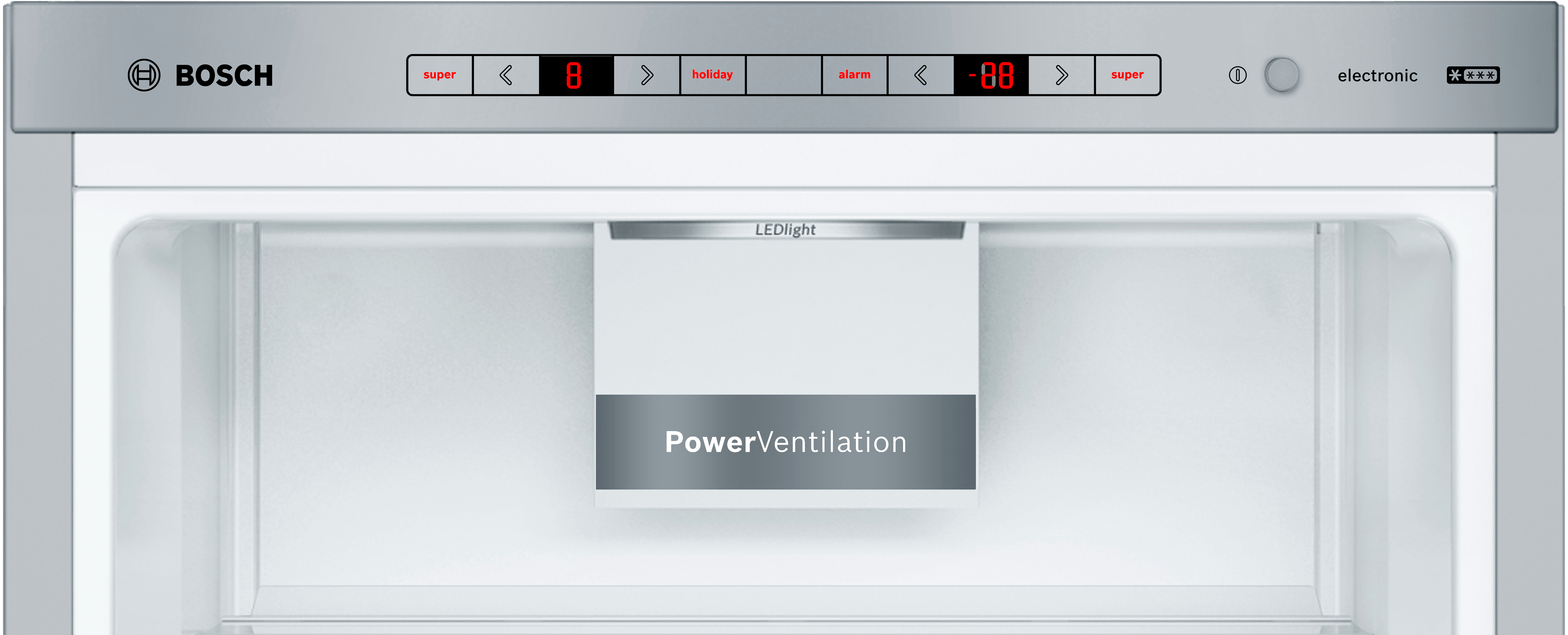 Im Kühlschrank. Es gibt ein PowerVentilation-System und LED-Licht.
