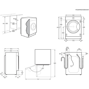 AEG L8FEI7480 Serie 8000 Lavamat Waschmaschine Frontlader (8,0 kg, 1351 U/Min., vollintegrierbar, Weiß)