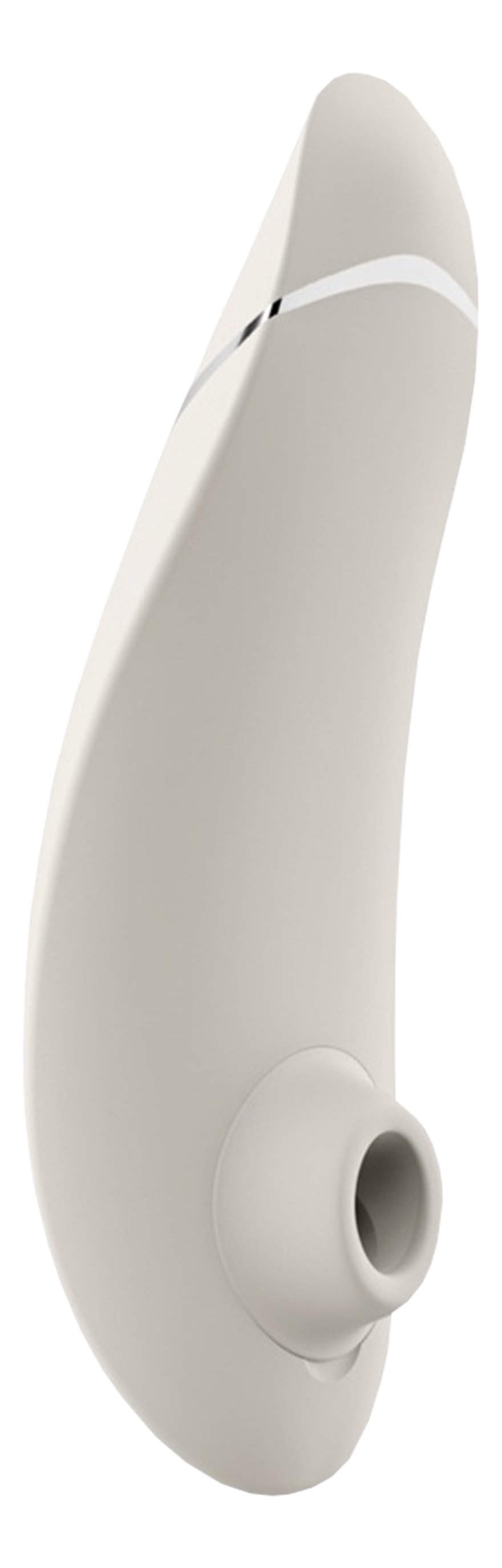 Image du produit: Un jouet sexuel blanc. Le jouet a une forme arrondie avec un trou sur le dessus et une extrémité bulbeuse.