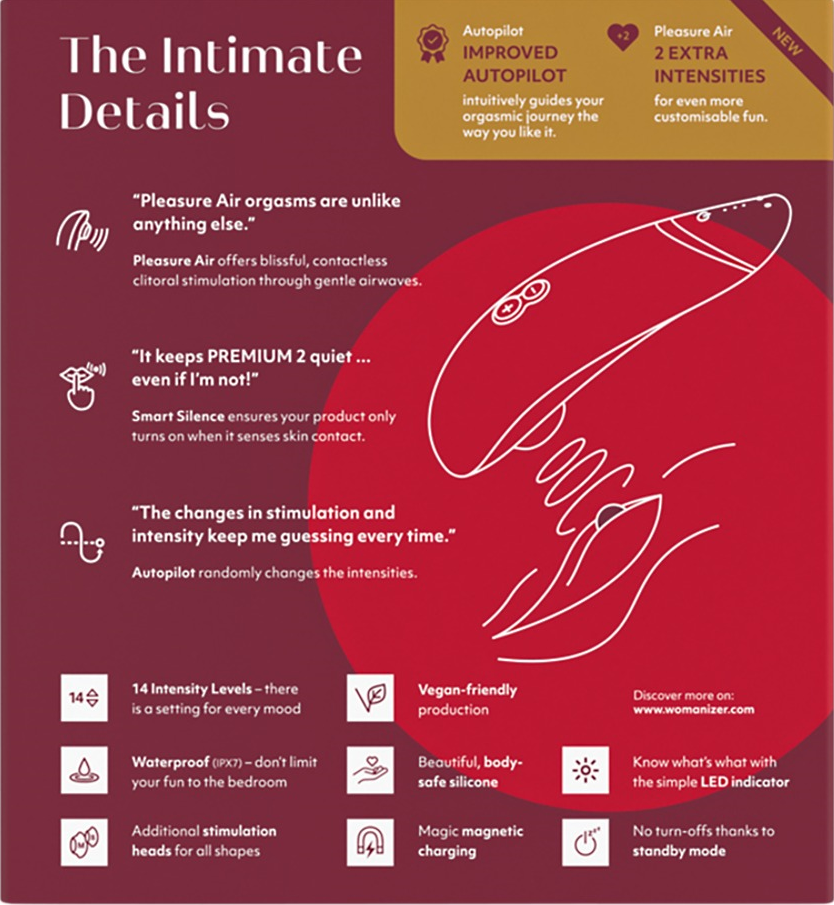 WOMANIZER Premium 2 - Klitorisstimulator (Rot)