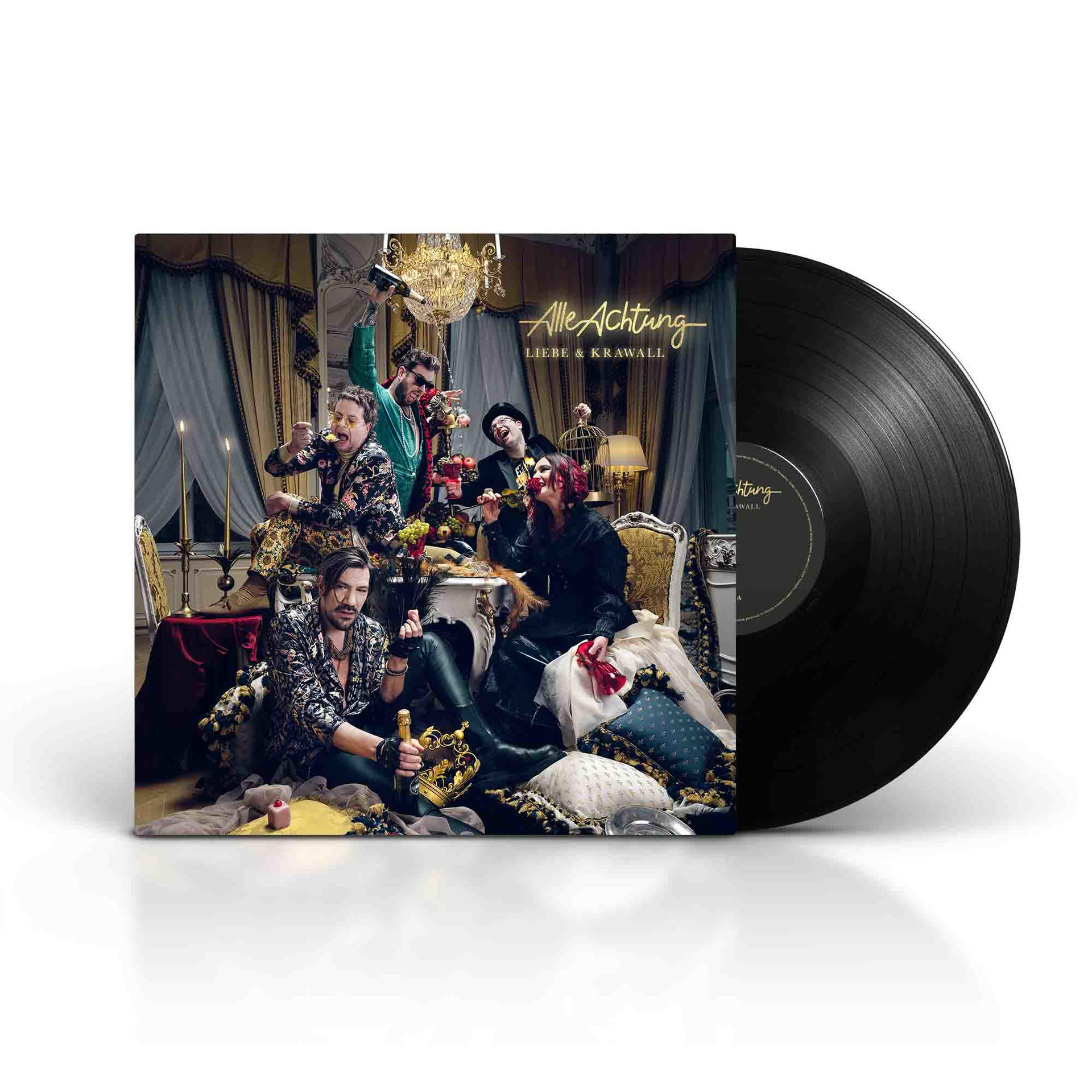 Ein Musikalbumcover mit einer Gruppe von Menschen.