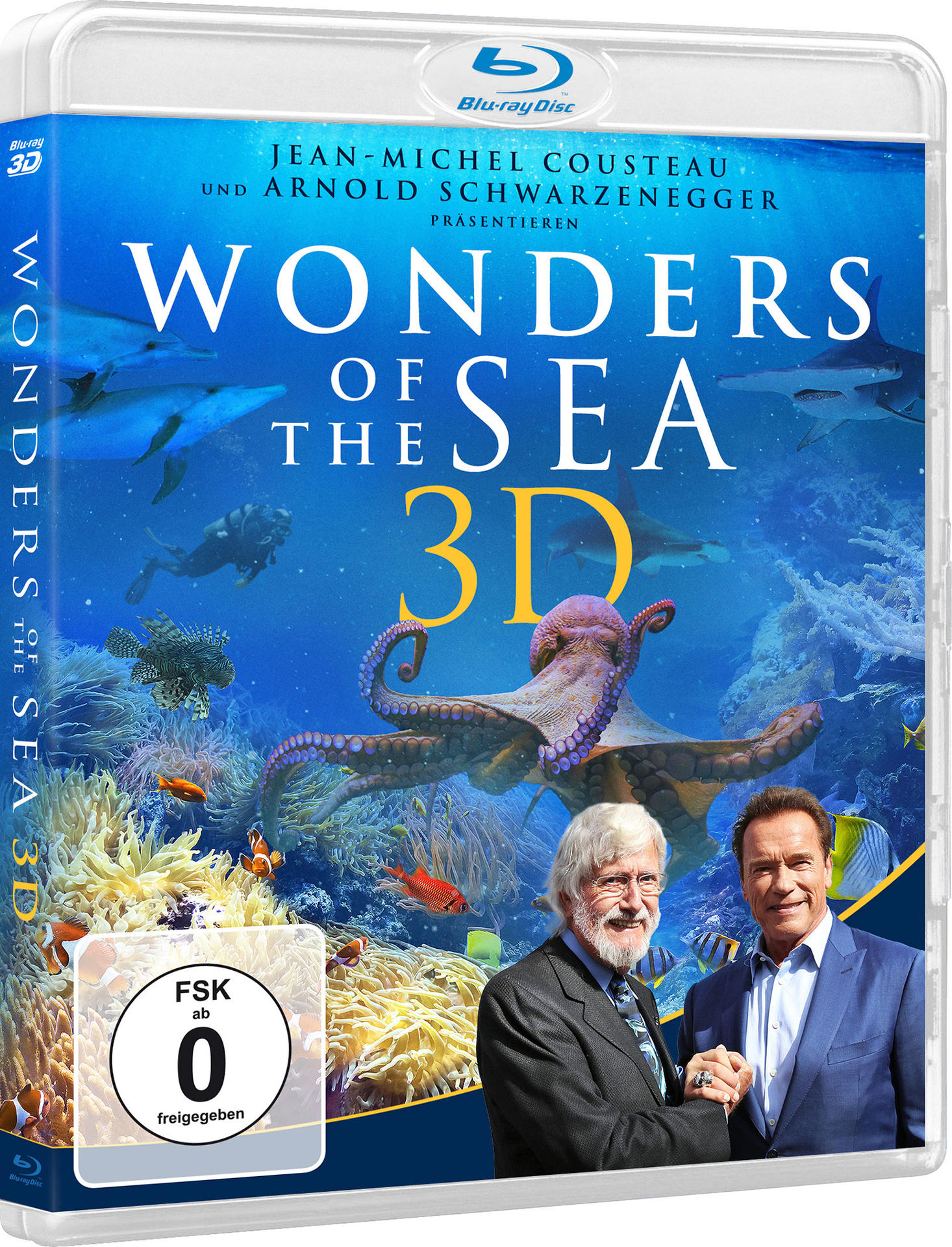 Blu-ray-Cover von Wonders of the Sea 3D mit Arnold Schwarzenegger.