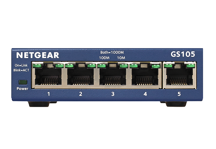 NETGEAR GS105GE 5-PORT GIGABIT SWITCH | Desktop-Switch (Blau