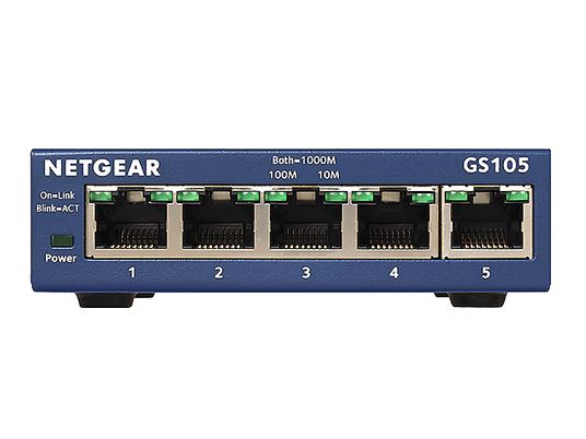 NETGEAR GS105GE 5-PORT GIGABIT SWITCH - Desktop-Switch (Blau)